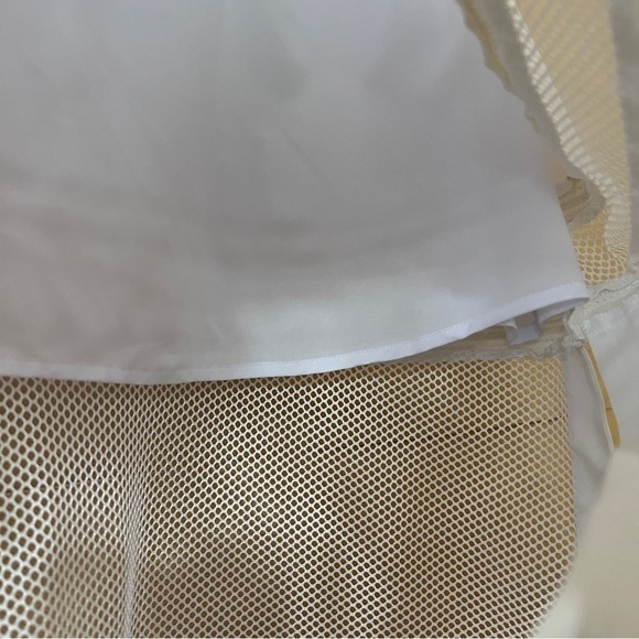 Robert Rodriguez | NWT Kuba Embroidered Midi Skirt Tiered Mesh White Size 10 - Picture 9 of 14